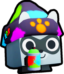 Shiny Rainbow Graffiti Raccoon