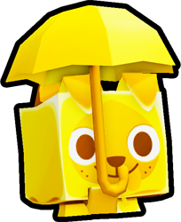 Shiny Golden Umbrella Dog