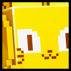 Golden Huge Evolved Pixel Cat